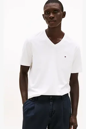 Tommy Hilfiger Flag Embroidery V-Neck T-Shirt