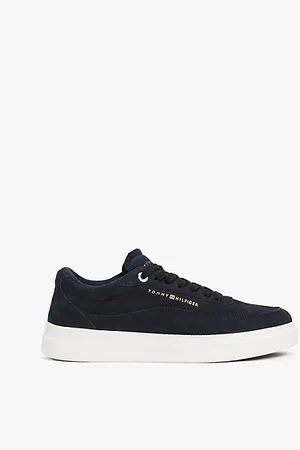 Tommy Hilfiger Leather Metallic Logo Court Trainers