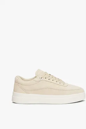 Tommy Hilfiger Leather Metallic Logo Court Trainers