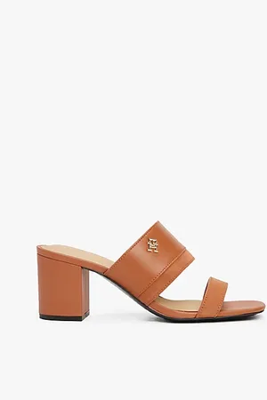 Tommy Hilfiger Leather Block Heel Mules