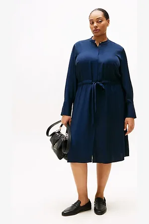 Tommy Hilfiger Curve Collarless Midi Shirt Dress