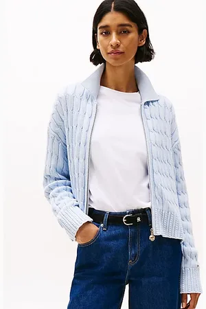 Tommy Hilfiger Cable Knit Zip-Thru Boxy Cardigan