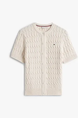 Tommy Hilfiger Adaptive Cable Knit Short Sleeve Cardigan