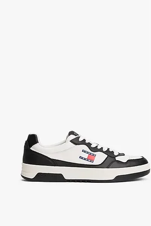 Tommy Hilfiger Leather Mix Embossed Cupsole Trainers