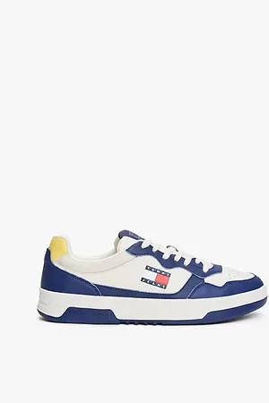 Tommy Hilfiger Leather Mix Embossed Cupsole Trainers