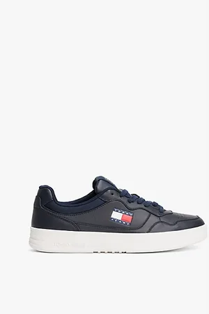 Tommy Hilfiger Leather Mix Embossed Cupsole Trainers