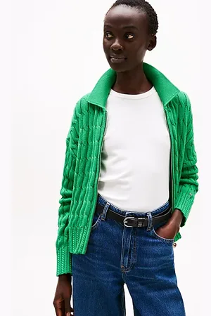Tommy Hilfiger Cable Knit Zip-Thru Boxy Cardigan