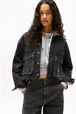 Tommy Hilfiger Raw Hem Cropped Denim Jacket