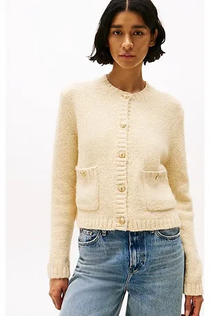 Tommy Hilfiger Gold-Tone Button Textured Cardigan