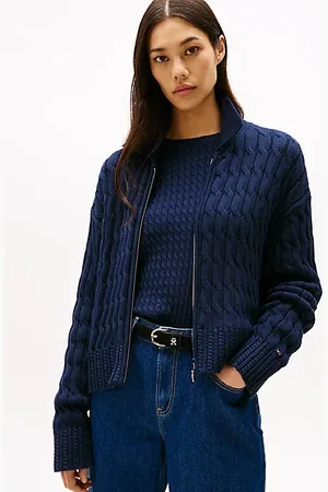 Tommy Hilfiger Cable Knit Zip-Thru Boxy Cardigan
