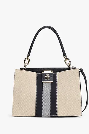 Tommy Hilfiger Canvas Stripe Crossbody Tote Bag