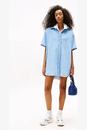 Tommy Hilfiger Mini Denim Short Sleeve Shirt Dress