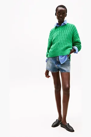 Tommy Hilfiger High Rise Flared Denim Shorts