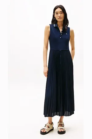 Tommy Hilfiger Pleated Sleeveless Maxi Polo Dress