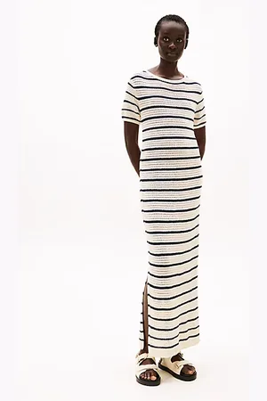 Tommy Hilfiger Pointelle Crochet Maxi Jumper Dress