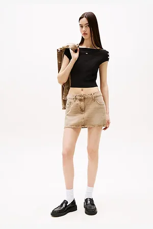 Tommy Hilfiger Contrast Stitch Denim Mini Skirt