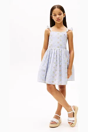 Tommy Hilfiger Stripe Broderie Anglaise Sleeveless Dress