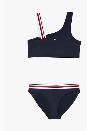 Tommy Hilfiger Global Stripe One Shoulder Bikini Set