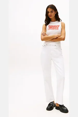 Tommy Hilfiger High Rise Slim Straight White Jeans