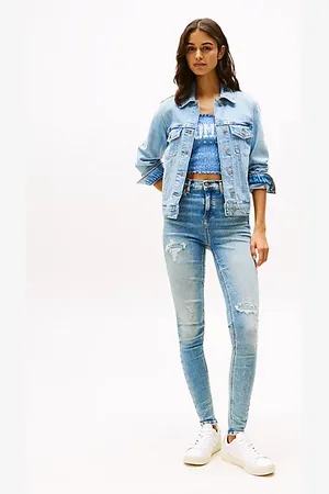 Tommy Hilfiger Nora Distressed Mid Rise Skinny Jeans