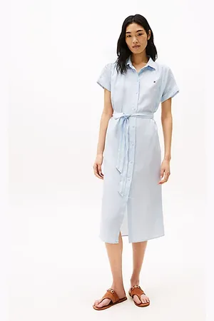 Tommy Hilfiger Pure Linen Midi Shirt Dress