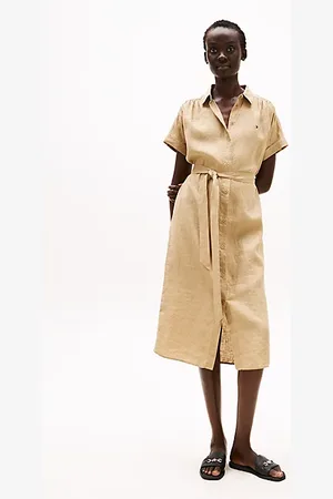 Tommy Hilfiger Pure Linen Midi Shirt Dress