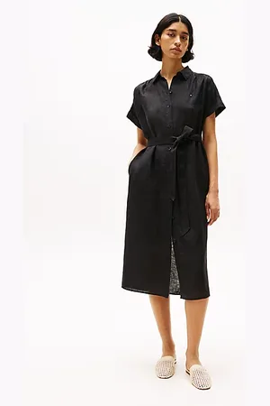 Tommy Hilfiger Pure Linen Midi Shirt Dress