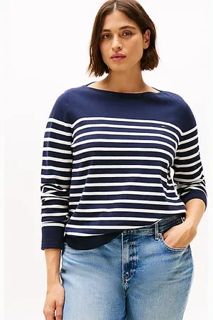 Tommy Hilfiger Curve Fine Knit Jersey Boat Neck Jumper