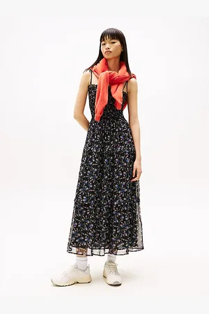 Tommy Hilfiger Floral Print Chiffon Maxi Dress