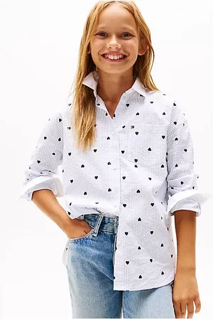 Tommy Hilfiger Stripe Heart Print Relaxed Shirt