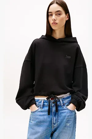 Tommy Hilfiger Logo Boxy Cropped Hoody