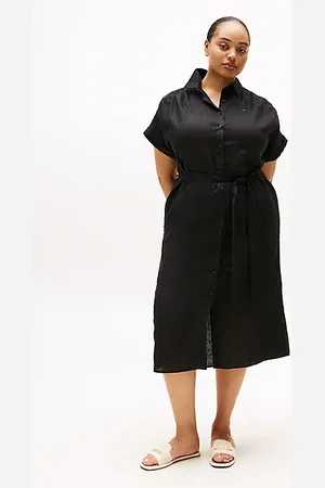 Tommy Hilfiger Curve Pure Linen Midi Shirt Dress