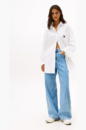 Tommy Hilfiger Claire Fringe Wide Leg Jeans