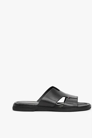 Tommy Hilfiger Cutout Strap Leather Slip-On Sandals