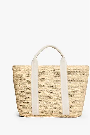 Tommy Hilfiger Webbing Handle Crochet Tote Bag