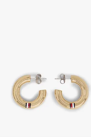 Tommy Hilfiger Plated Stainless Steel Hoop Earrings