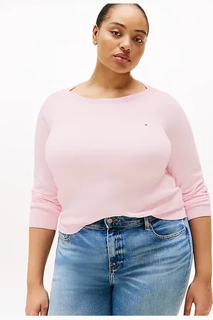 Tommy Hilfiger Curve Fine Knit Jersey Boat Neck Jumper