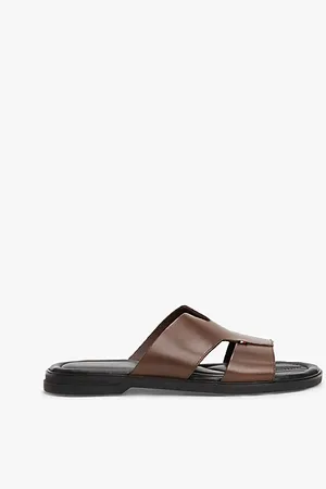 Tommy Hilfiger Cutout Strap Leather Slip-On Sandals