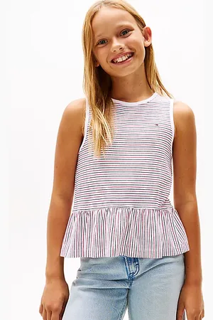 Tommy Hilfiger Stripe Peplum Sleeveless Top