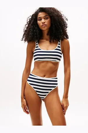 Tommy Hilfiger Ribbed Texture High Rise Bikini Bottoms