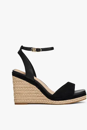 Tommy Hilfiger TH Monogram Leather Wedge Sandals