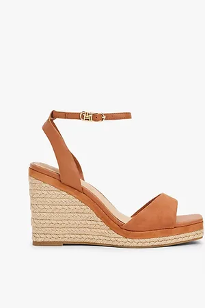 Tommy Hilfiger TH Monogram Leather Wedge Sandals