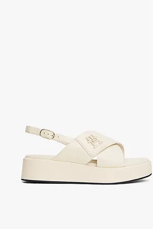 Tommy Hilfiger TH Monogram Leather Platform Sandals