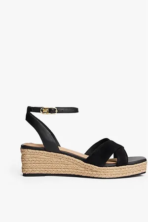 Tommy Hilfiger TH Monogram Leather Wedge Espadrilles