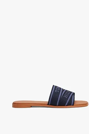 Tommy Hilfiger Webbing Woven Logo Strap Mules