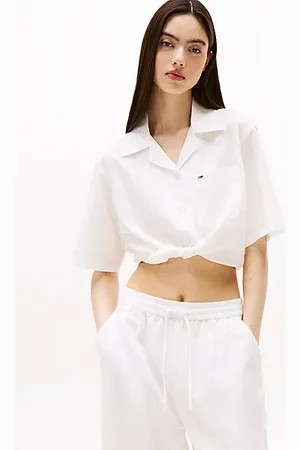 Tommy Hilfiger Cropped Relaxed Short Sleeve Shirt