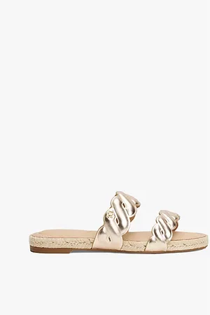 Tommy Hilfiger Metallic Leather Rope Strap Mules