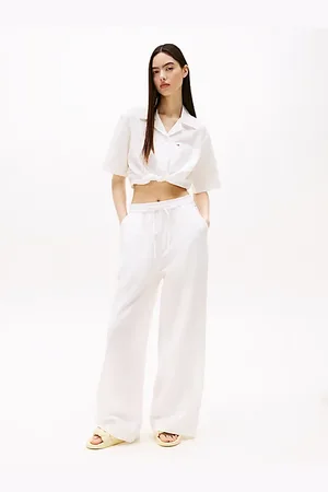 Tommy Hilfiger Wide Leg Trousers With Linen