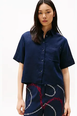 Tommy Hilfiger Relaxed Fit Short Sleeve Linen Shirt