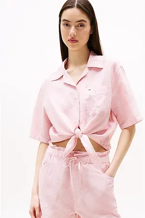 Tommy Hilfiger Cropped Relaxed Short Sleeve Shirt